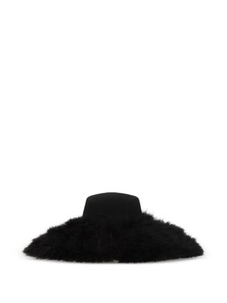 Stephen Jones Millinery feathers wool hat - Black