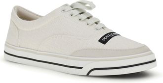 Dolce & Gabbana Mens Dg Sailing Linen Sneakers Bianco-Gesso Bianco/gesso