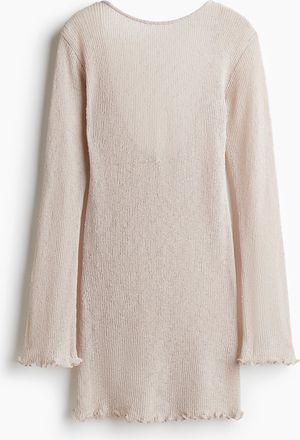 H&M Strickkleid mit tiefem R&uuml;ckenausschnitt - Beige