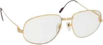 Cartier Pre-owned Accessories, female, Yellow, Size: ONE SIZE Pre-owned Metal Sunglasses