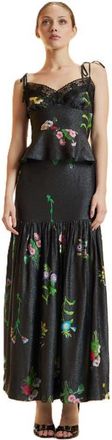 Cynthia Rowley Lace Metallic Cami Top in Black Floral at Nordstrom, Size 0
