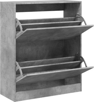 vidaXL Vidaxl - Shoe Cabinet Concrete Grey 80x34x96.5 cm Engineered Wood