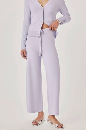 Splendid Womens Knit Wide Leg Lounge Set In Lavender
