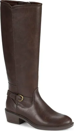BareTraps Natara Faux Leather Riding Boot in Dark Brown at Nordstrom, Size 8.5