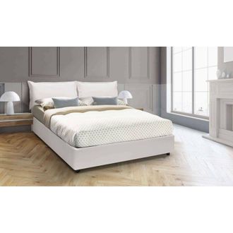 Dmora Dmora - Cama Matrimonial Dfin, Cama Contenedor Con Tapizado En Ecopiel, 100% Made In Italy, Apertura Frontal, Con Colch&oacute;n Cm 160x200 Incluido, T&oacute;rtola