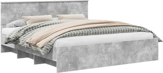 vidaXL Estructura De Cama Con Cabecera Gris Concreto 180 X 200 Cm Vidaxl