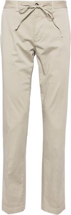 Corneliani drawstring straight-leg trousers - men - Cotton/Elastane - 58 - Neutrals