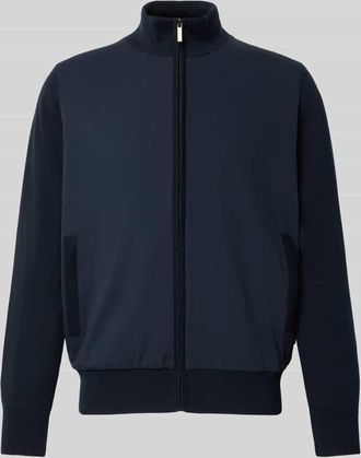 Bugatti Regular Fit Bomberjacke aus reiner Baumwolle mit Reißverschluss in Marine, Größe XXXXL