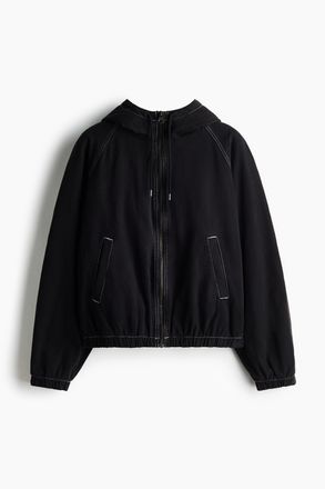 H&M Wattierte Canvasjacke - Schwarz