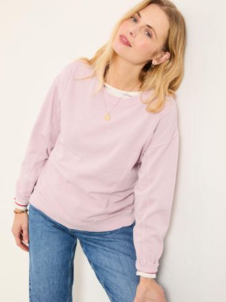 Fat Face FatFace Sienna Lilac Purple Seam Detail Crew Sweat