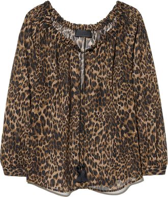 Nili Lotan Blusa leopardata - Marrone