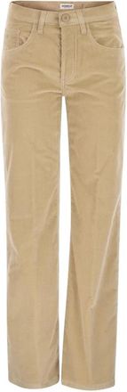 Dondup Corduroy Straight Leg Broek - Dames - Straight fit broeken - Beige - W25 - Broeken
