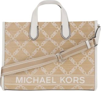 Michael Kors Stro Tassen met Logodetails - Dames - Shoppers - Beige - ONE Size - Polyester - Tassen