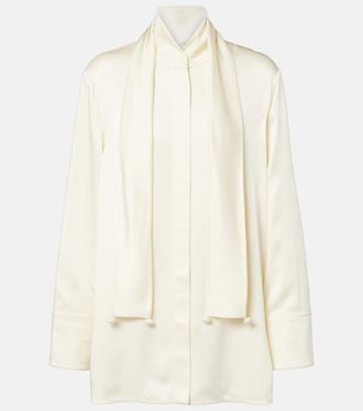 Jil Sander Scarf-detail satin shirt