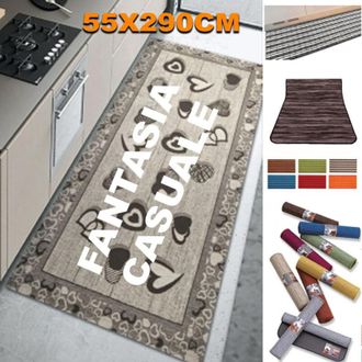 Trade Shop Trade Shop Traesio - Tappeto Antiscivolo Fondo Gomma 55x290 Cm Da Cucina Bagno Lavabile Lavatrice