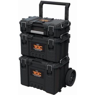 Keter Roc Pro Gear - Sistema De Almacenamiento De Herramientas Resistente, Color Negro Y Gris - Keter