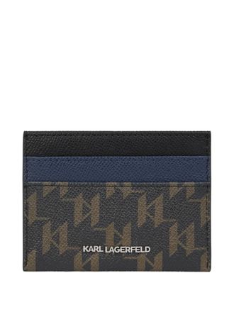 Karl Lagerfeld monogram-print cardholder - men - Polyurethane - One Size - Brown