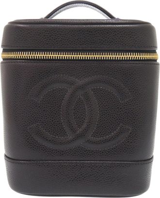 Chanel Black Grained Calfskin Pouch Vanity Bag (Pre-Owned)