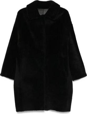 Manzoni24 Cappotto con collo in shearling - Nero