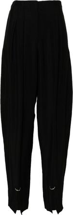 MUGLER pierced tailored trousers - women - Viscose/Virgin Wool/Cupro - 40 - Black