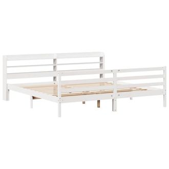Berkfield Home Beautiful Bed Frame with Headboard without Mattress White 200x200 cm