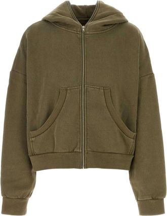 Entire studios Oversize Army Green Katoenen Sweatshirt - Heren - Vesten met rits - Groen - XL - Katoen - Hoodies & sweatvesten