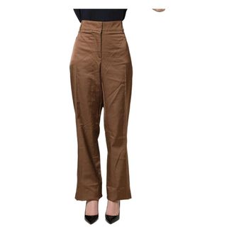 Cavalli Wide Trousers, female, Brown, Size: 3XL High Waist Flared Trousers