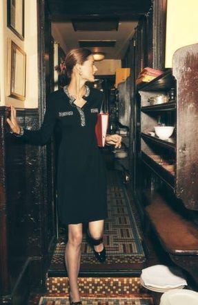 Boden Crystal Embellished Knit Shift Dress in Black at Nordstrom Rack, Size 8