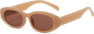 Generic Small Frame Women Commuter Sunglasses Outdoor Mens Vacation(Brown)