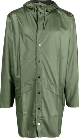 Rains drawstring hood raincoat - unisex - Polyester/Polyurethane - M - Green