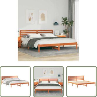 vidaXL Letto a doghe - Struttura del letto Marrone cerato 180 x 200 cm Pino massello