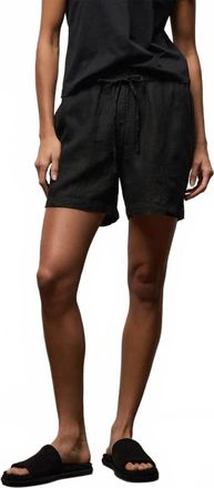 James Perse Linen Shorts In Black