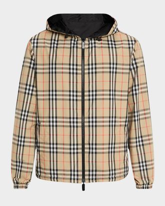 Burberry Men & apos;s Check Hooded Jacket