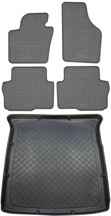 OEM Volkswagen Sharan Ii Van (5 Puertas) A Partir De Septiembre De 2010. Juego: Alfombrillas De Goma Para Coche + Alfombrilla Para Maletero