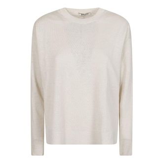 Max Mara Trui met zijsplit - Dames - Ronde hals truien - Wit - M - Truien & Vesten