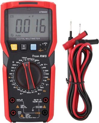 OEM Mult&iacute;metro Digital Nvc Ut89x / Ut89xd, Comprobador De Voltaje, Sonda De Corriente Con Prueba De Temperatura (rojo Y Gris) (ut89xd)