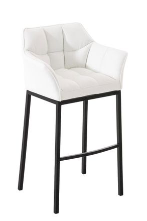 Clp Clp - Taburete De Bar Damaso Con Base De 4 Pies Blanco Negro