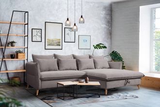 Exxpo Sofa Fashion Ecksofa »WALPY, elegant und modern, hoher Sitzkomfort, schmale Armlehnen« L-Form, wahlweise mit Bettfunktion und Bettkasten, in Cord