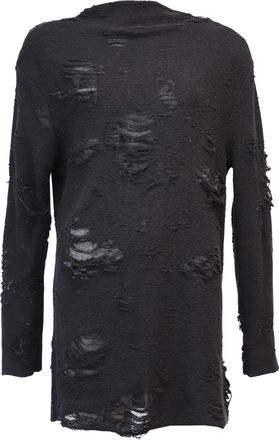 Iro Iro x Anja Rubik Iriza Distressed Dress in Black Cotton