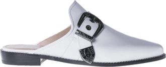 Stuart Weitzman Witte leren muiltjes - Dames - Slip ons - Wit - 38 EU - Leer - Schoenen