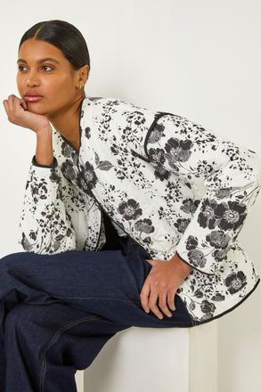 Roman Floral Print Cotton Jacket