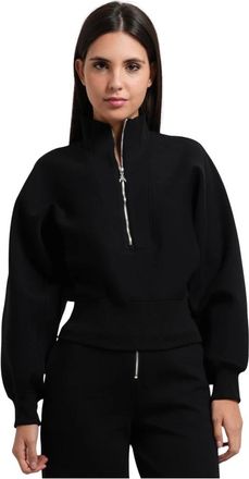Patrizia Pepe Sudadera Scuba con Cremallera - Sweatshirts & Hoodies - Mujer - Negro - S