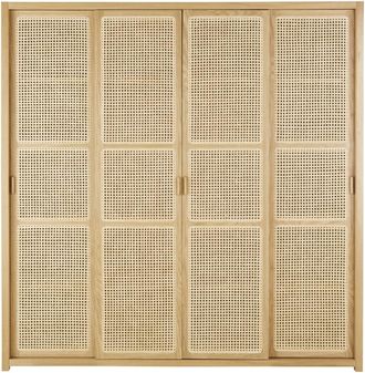 Maisons du monde Armario ropero de 4 puertas en rat&aacute;n 195 cm