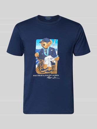 Polo Ralph Lauren Slim Fit T-Shirt aus reiner Baumwolle mit Polo Bear-Print in Marine, Gr&ouml;&szlig;e XXL