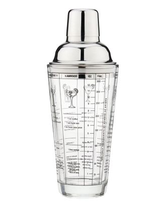 True Brands Glass Recipe Shaker