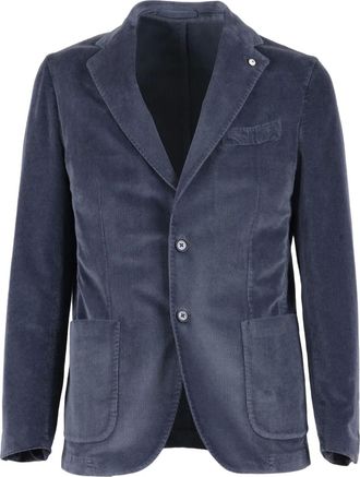 L.B.M. 1911 buttoned corduroy jacket - Blauw