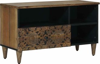 vidaXL Mueble De Tv Marr&oacute;n 80 X 33 X 46 Cm Madera De Mango Maciza Vidaxl