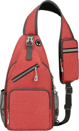 Generic Outdoor Adventure Sling Bag Crossbody Chest Purse With Adjustable Guitar Strap For Travel Hiking And Daily Use (Red, One Size)