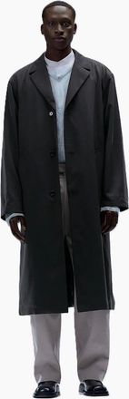 HUGO BOSS Mens Solid Patterned Over Coat with Side and Flap Pockets - Black - Size: 42 52