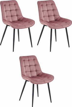 OEM Silla Bera - Terciopelo Rosa Oscuro / Patas Negras X 3